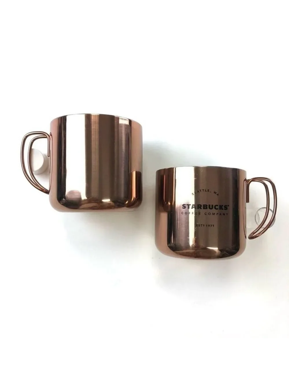 STARBUCKS copper camping cups - set of two NEW